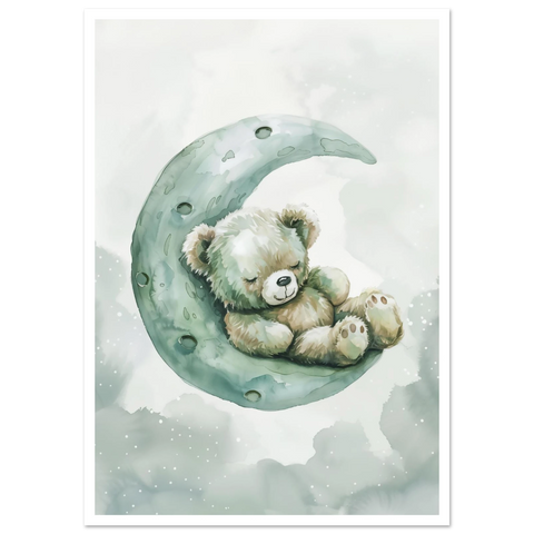 Nuit étoilée avec nounours lunaire #